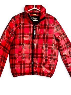 🛍️Juicy Couture Black Label Red Plaid Puffer Jacket - New